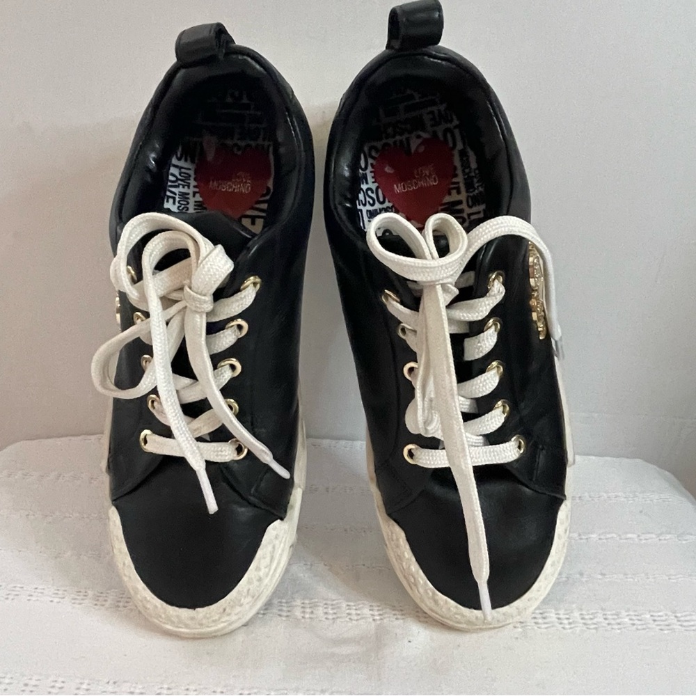 Love Moschino Black and White Sneakers size 7 or 37